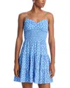 Aqua Printed Tiered Sleeveless Mini Dress- Exclusive In Blue Multi