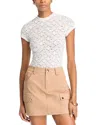 Aqua Puckered Lace Top - Exclusive In White