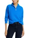 Aqua Quarter Zip Cashmere Sweater - Exclusive In Bright Blue