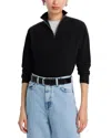 Aqua Quarter Zip Cashmere Sweater - Exclusive In Black