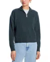 Aqua Quarter Zip Cashmere Sweater - Exclusive In Green