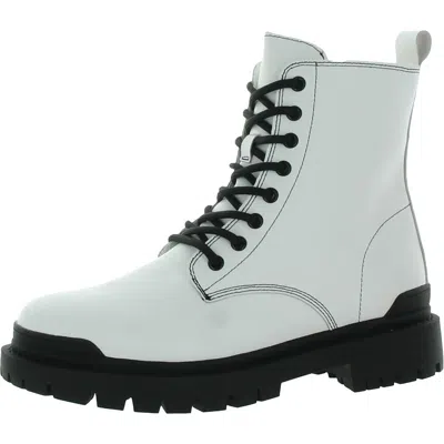 Aqua Quinn Womens Outdoors Ankle Combat & Lace-up Boots In White