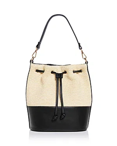 Aqua Raffia Bucket Bag - 100% Exclusive In Ivory/black