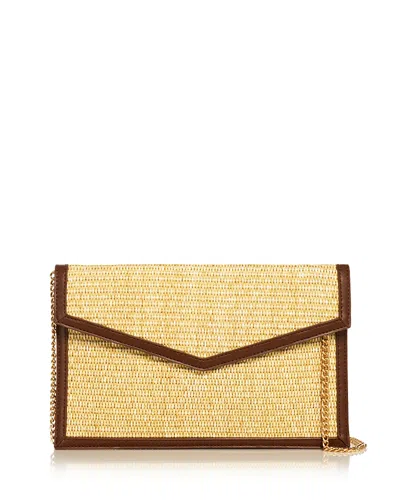Aqua Raffia Envelope Bag - Exclusive In Brown