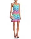 Aqua Rainbow Scallop Hem Crochet Tank Dress - Exclusive In Multi