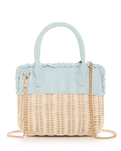 Aqua Rattan Vanity Top Handle Bag - Exclusive