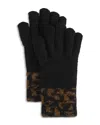 Aqua Rd Style Animal Print Gloves In Black