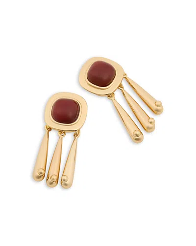 Aqua Resin Beaded Earrings - Exclusive In Gold