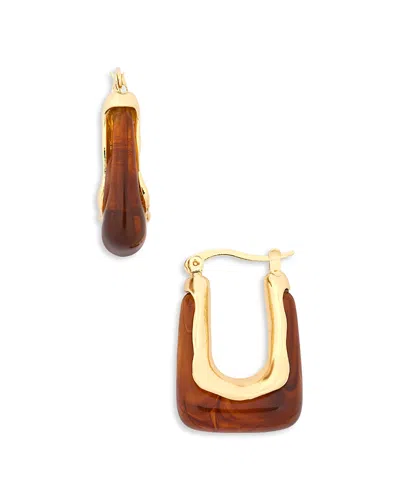 Aqua Resin Hoop Earrings - Exclusive In Gold