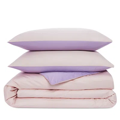 Aqua Reversible Duvet Cover Set, Full Queen - Exclusive In Mauve Morn/wisteria