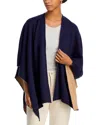 Aqua Reversible Knit Ruana - Exclusive In Navy/beige
