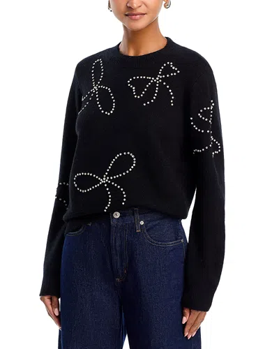 Aqua Rhinestone Bow Sweater - Exclusive In Blue