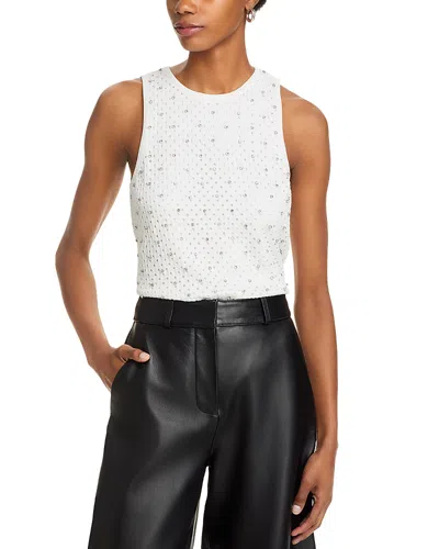 Aqua Rhinestone Tank Top - Exclusive In White