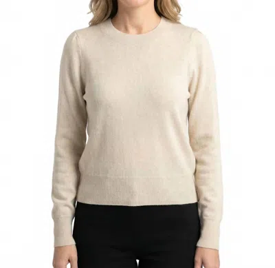 Aqua Ribbed Cashmere Sweater In Biege In Multi