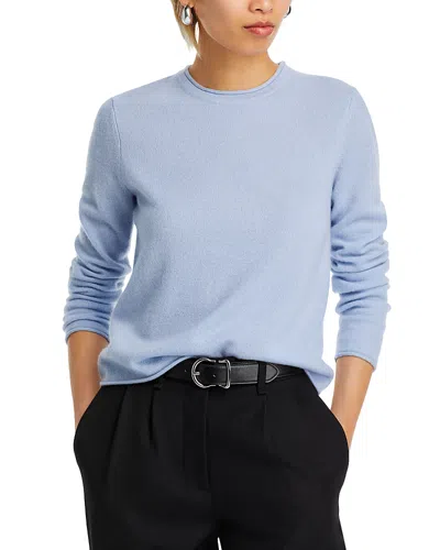 Aqua Rolled Edge Cashmere Sweater - Exclusive In Chambray