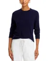 Aqua Rolled Edge Cashmere Sweater - Exclusive In Peacoat