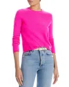 Aqua Rolled Edge Cashmere Sweater - Exclusive In Neon Pink