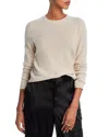 Aqua Rolled Edge Cashmere Sweater - Exclusive In Oatmeal