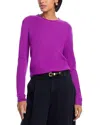 Aqua Rolled Edge Cashmere Sweater - Exclusive In Purple