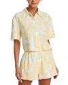 Aqua Rose Button Down Shirt - Exclusive In Yellow
