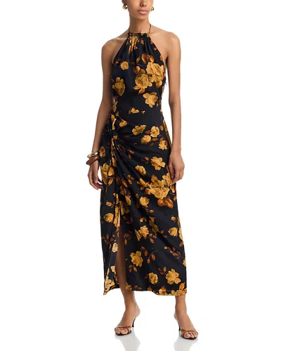 Aqua Rose Halter Maxi Dress - Exclusive In Multi
