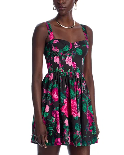 Aqua Rose Mini Dress - Exclusive In Black/pink