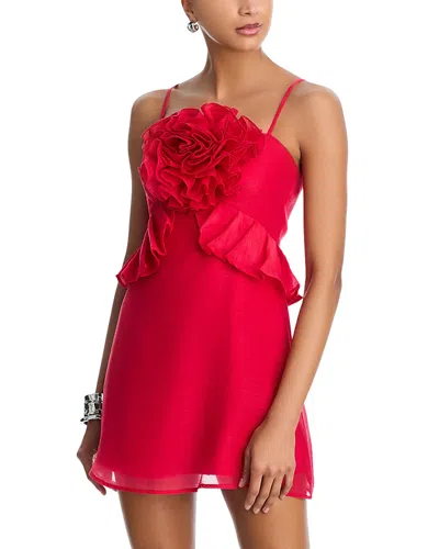 Aqua Rosette Mini Dress - Exclusive In Red