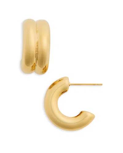 Aqua Round Earrings - Exclusive In Gold
