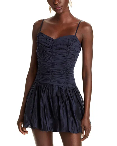 Aqua Ruched Bubble Dress - Exclusive In Navy