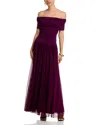Aqua Ruched Gown - Exclusive In Burgundy