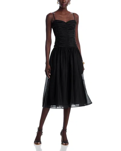 Aqua Ruched Maxi Dress - Exclusive In Black