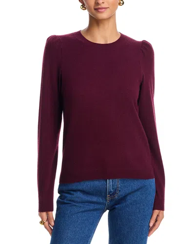 Aqua Ruched Puffed Shoulder Sweater - Exclusive In Burgundy