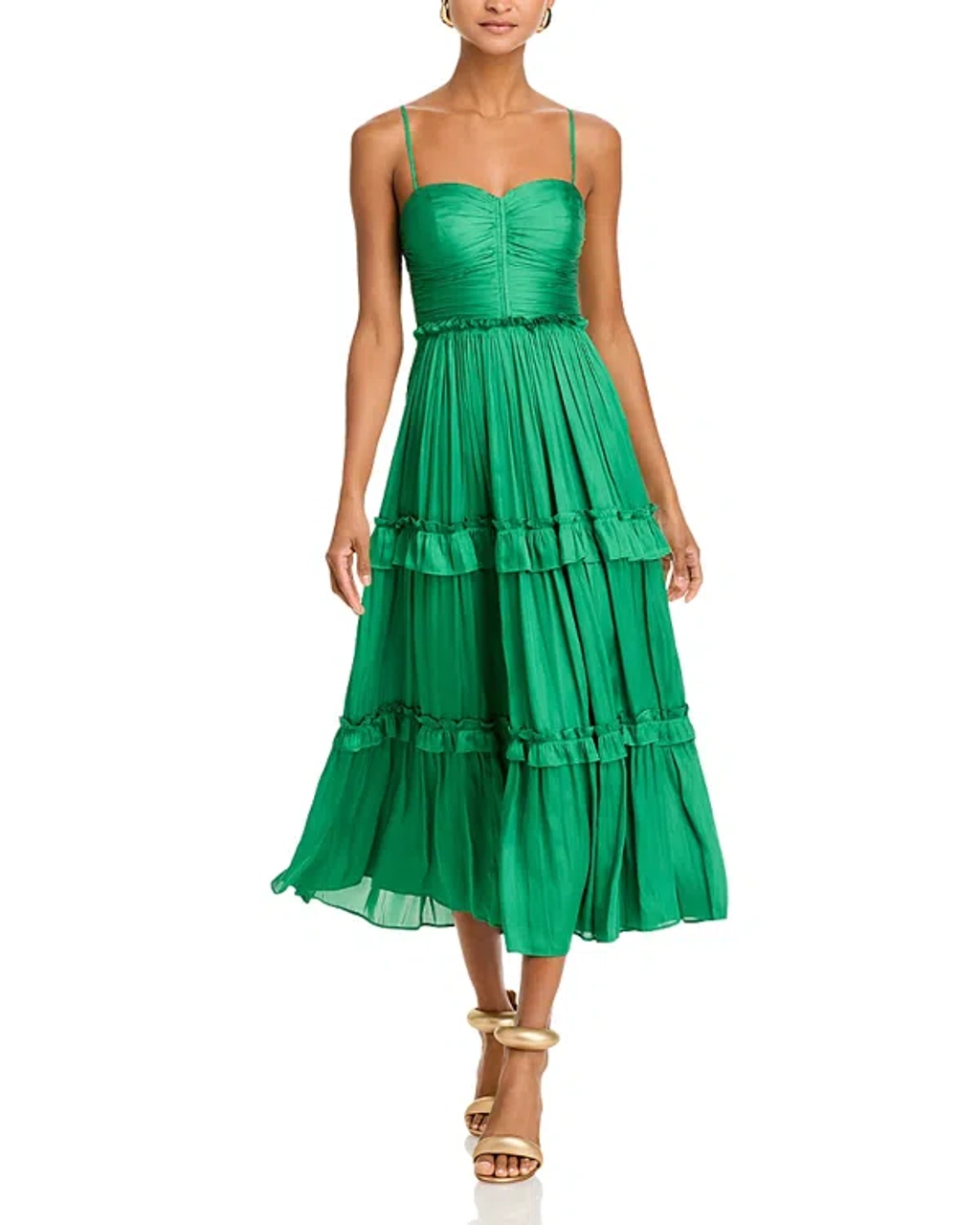 aqua ruched ruffled midi dress - exclusive Guest Dresses Aqua Dresses At Bloomingdale's Aqua Ruched Ruffled Midi  Dress (Bloomingdale's Exclusive)