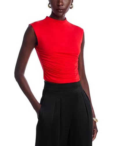 Aqua Ruched Top - Exclusive In Red Chili