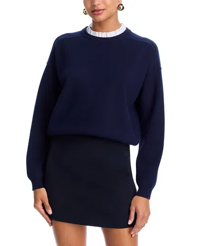 Aqua Ruffle Crewneck Sweater - Exclusive In Blue