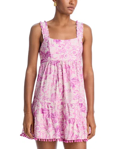 Aqua Ruffle Strap Dress - Exclusive In Pink/white