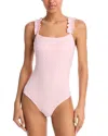 AQUA RUFFLE STRAP ONE PIECE SWIMSUIT - EXCLUSIVE