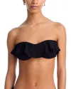 Aqua Ruffled Bikini Top - Exclusive In Black