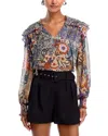 Aqua Ruffled Boho Top - Exclusive In Multi