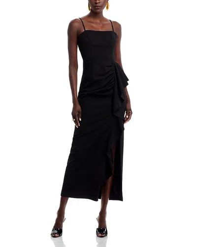 Aqua Ruffled Dress - Exclusive In Black