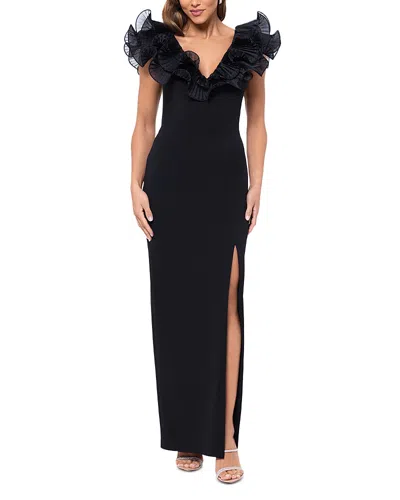 Aqua Ruffled Dress - Exclusive In Black