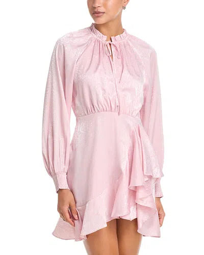 Aqua Ruffled Faux Wrap Dress - Exclusive In Pink