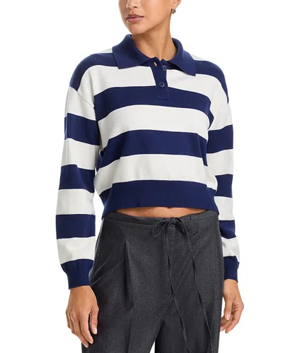 Aqua Rugby Striped Sweater In Blue