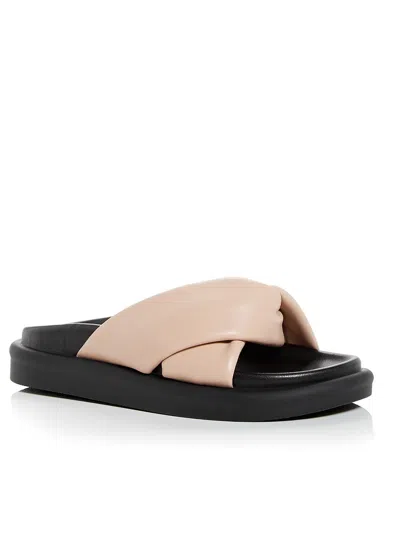 Aqua Ryle Womens Faux Leather Slip On Slide Sandals In Multi
