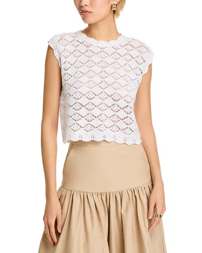 Aqua Sage Crochet Top - Exclusive In White