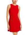 Aqua Sailor Button Dress - Exclusive In Red