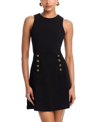 Aqua Sailor Button Dress - Exclusive In Black