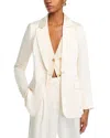 Aqua Satin Blazer - Exclusive In Cream
