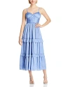 Aqua Satin Bustier Dress - Exclusive In Sky Blue