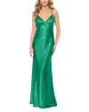 Aqua Satin Open Back Gown - 100% Exclusive In Green